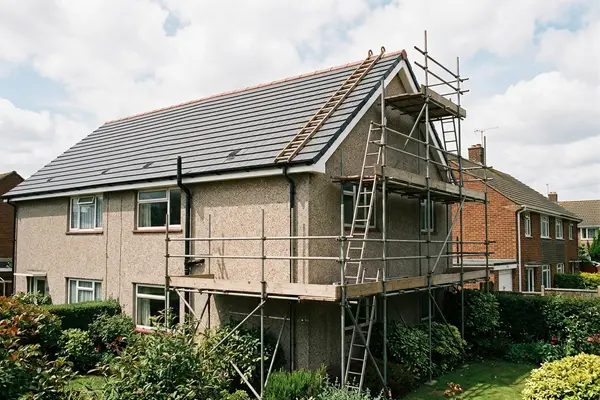 Illustration of roofing work