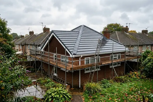 Illustration of roofing work
