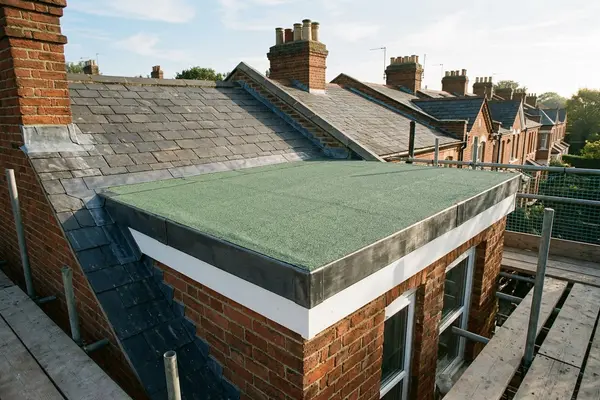Illustration of flat roofing work