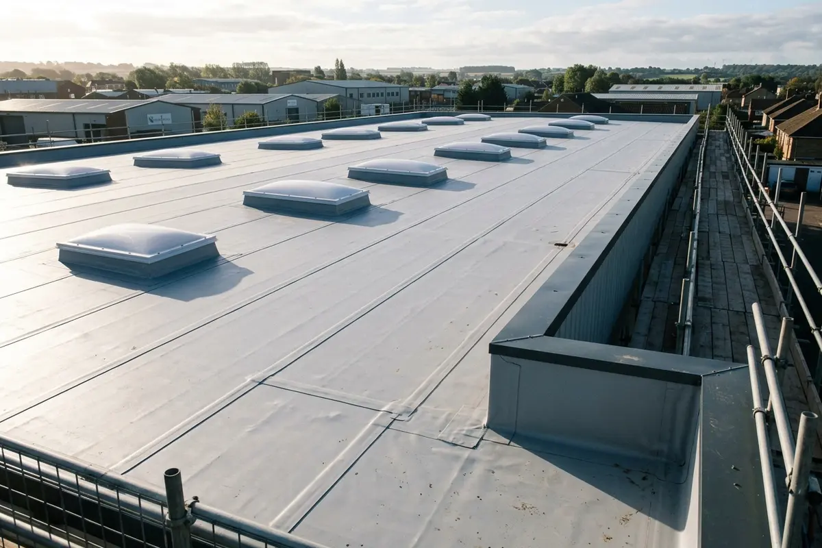Illustration of commercial roofing