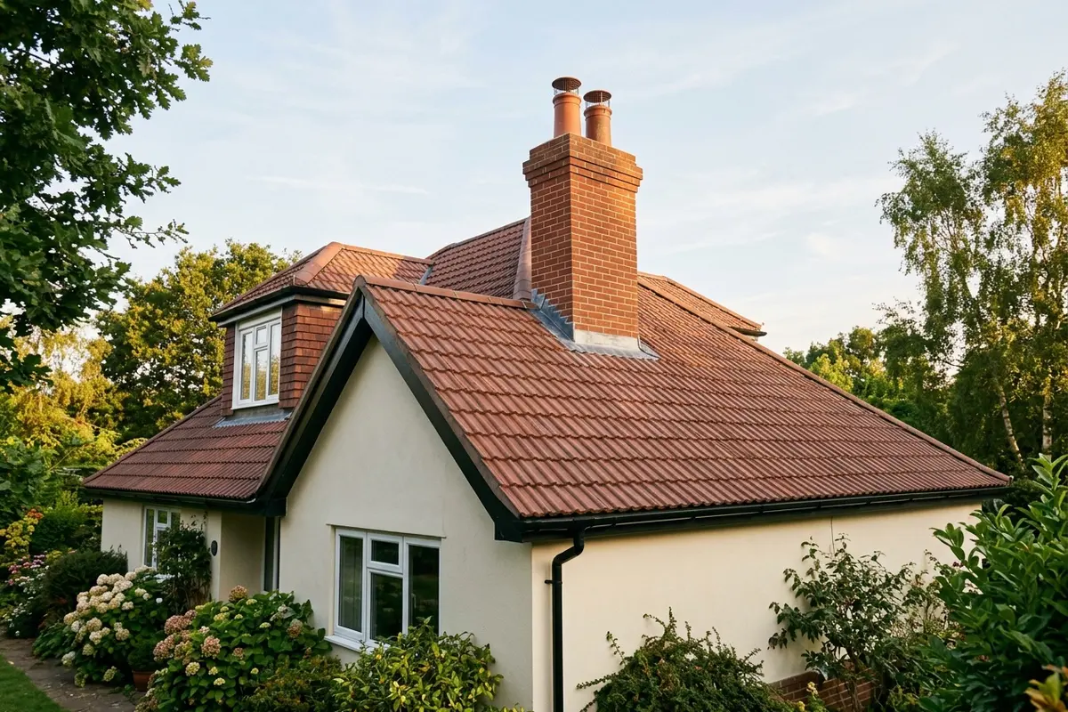 Illustration of roofing work