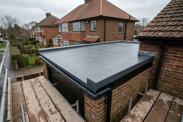 Illustration of flat roofing work