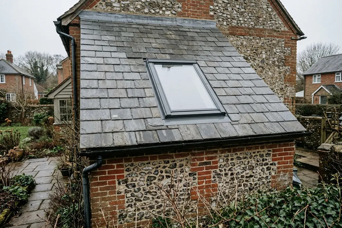 Illustration of roof windows fitted in a roof