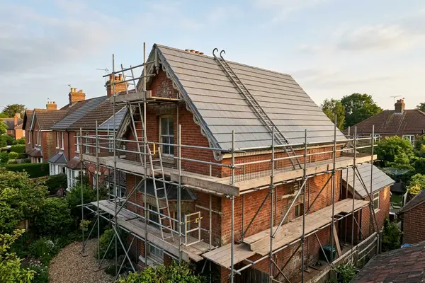 Illustration of roofing work