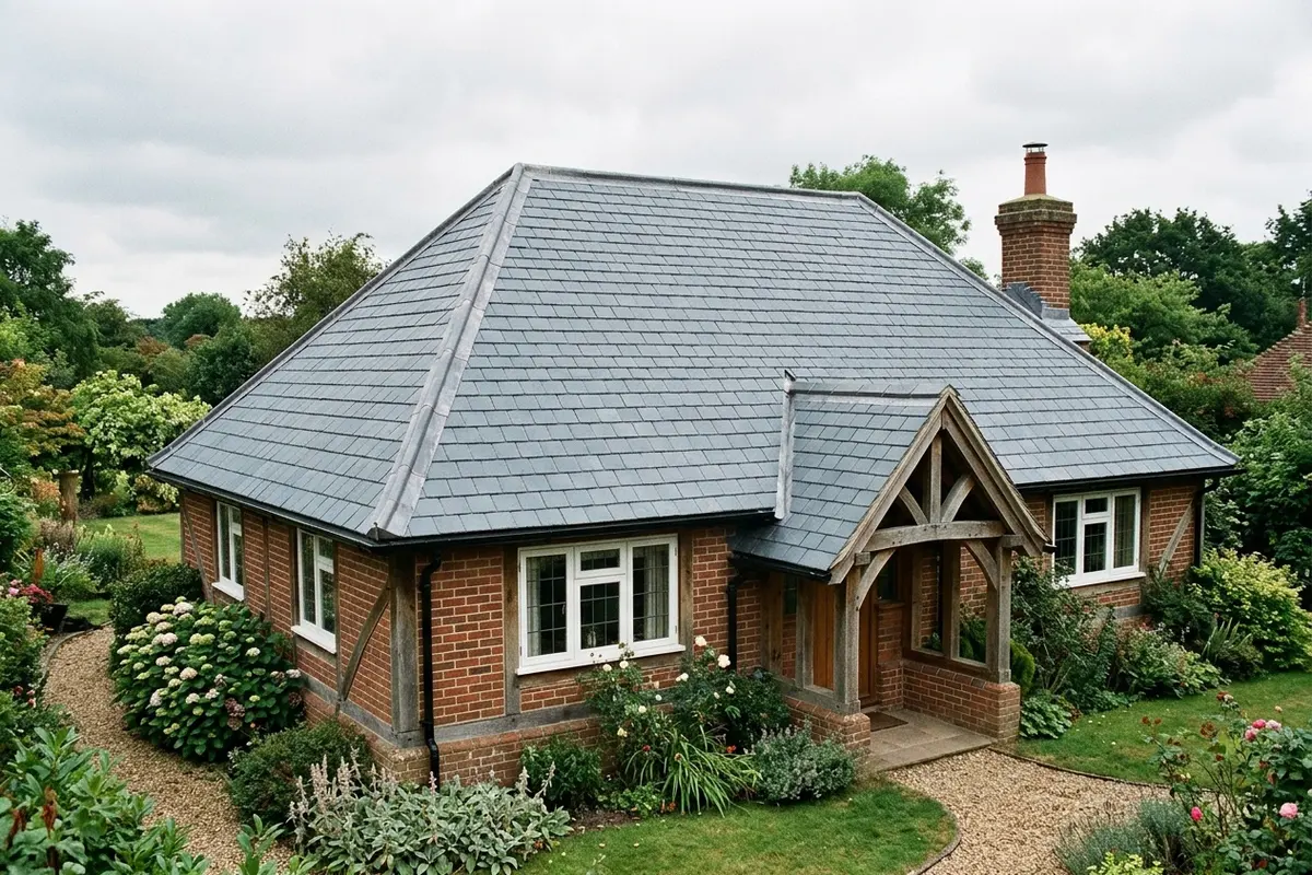 Illustration of a slate roof