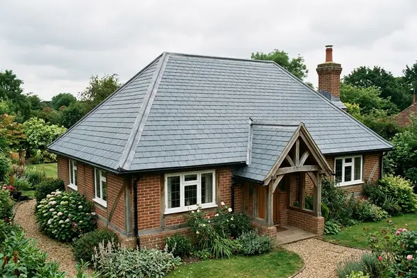 Illustration of a slate roof