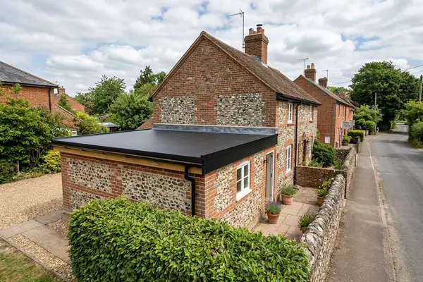 Illustration of flat roofing work