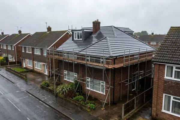 Illustration of roofing work