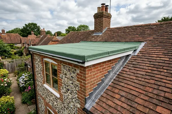 Illustration of flat roofing work