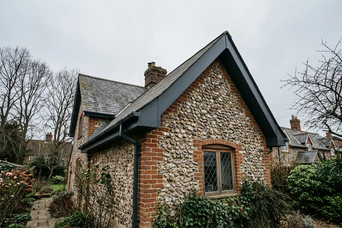 Illustration of guttering, fascias and soffits
