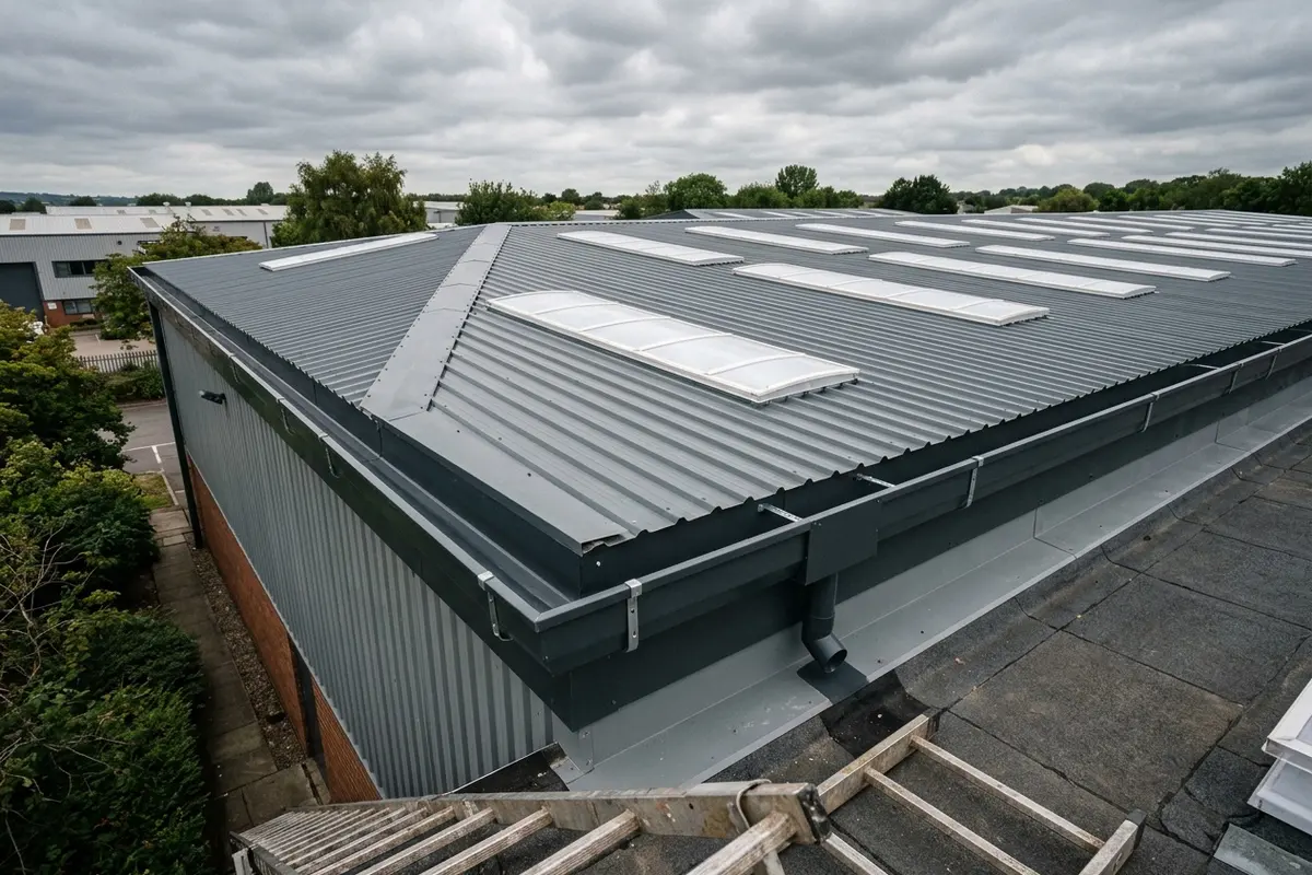 Illustration of commercial roofing