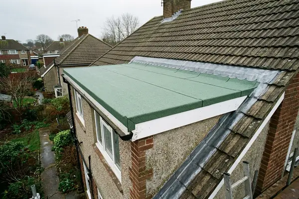 Illustration of flat roofing work