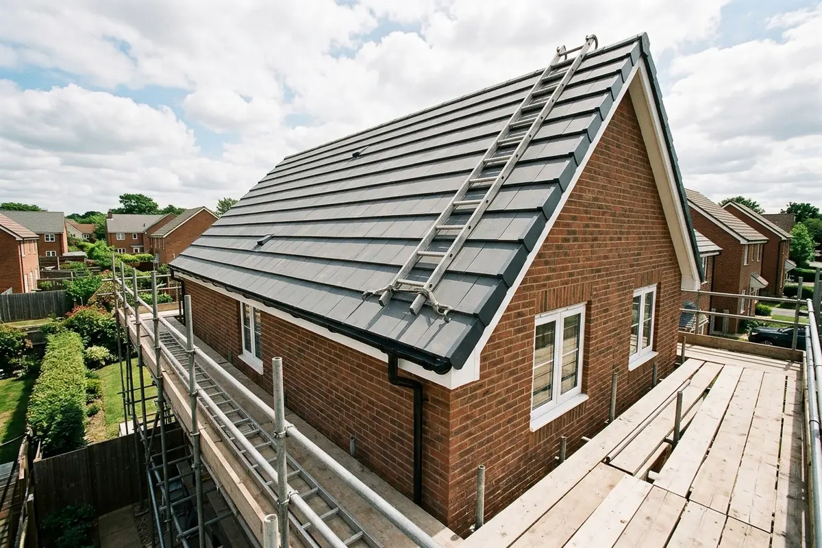 Illustration of roofing work