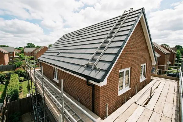 Illustration of roofing work