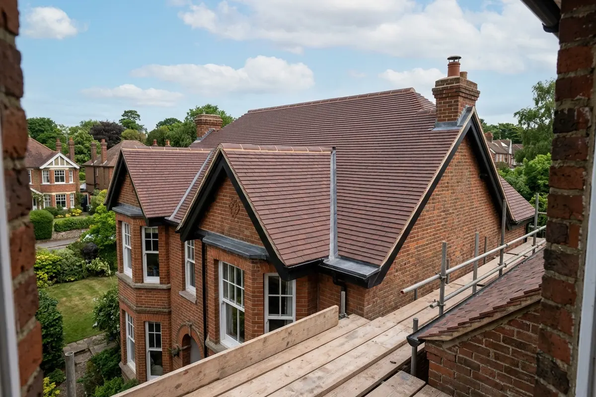 Illustration of roofing work