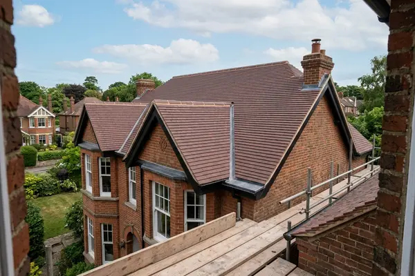Illustration of roofing work