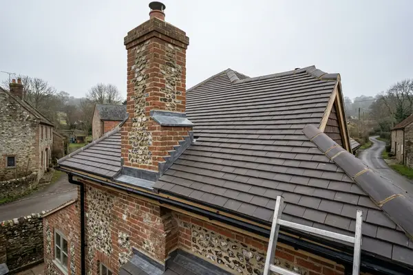 Illustration of roofing work