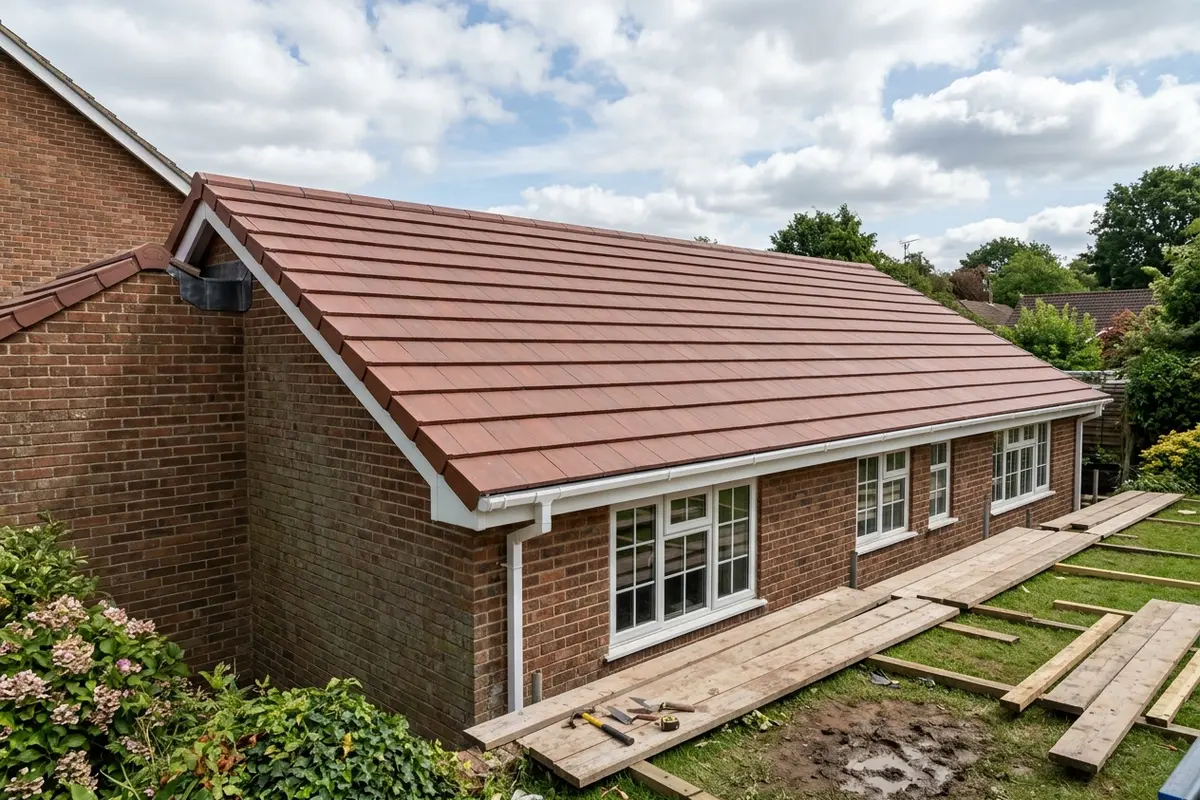 Illustration of roofing work