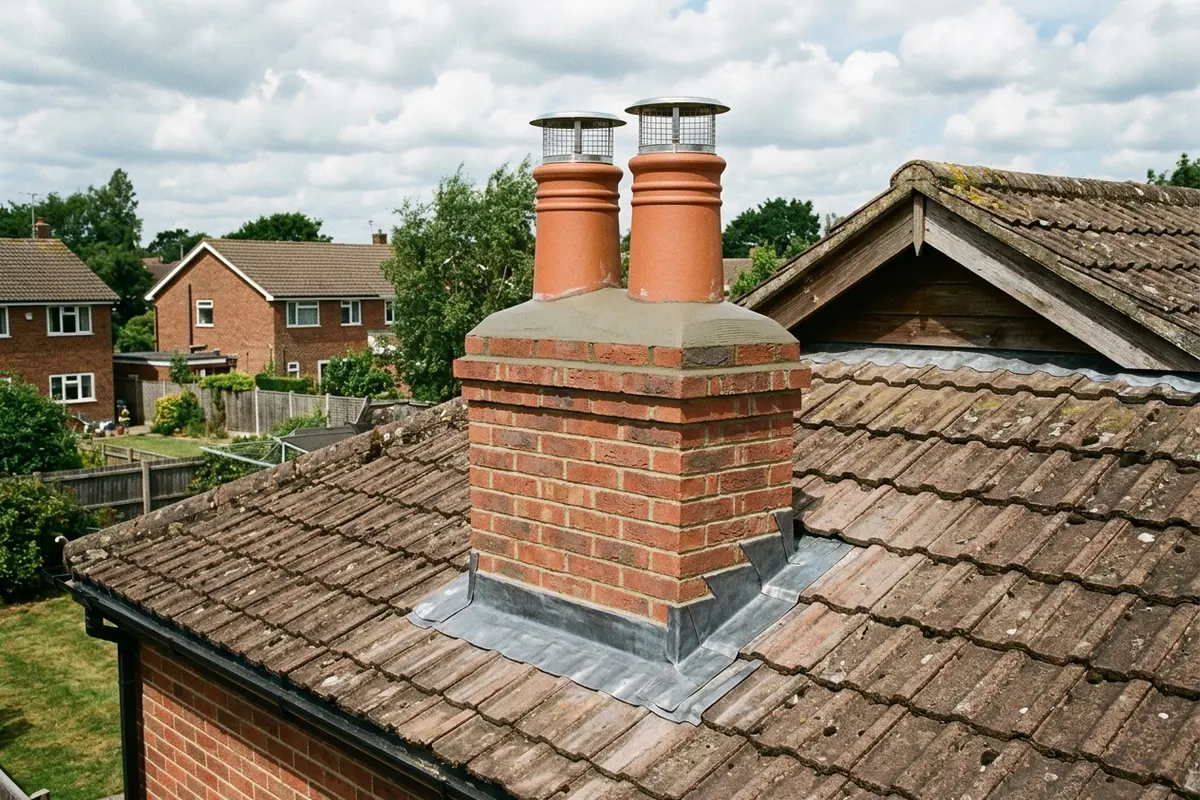 Illustration of chimney repair work