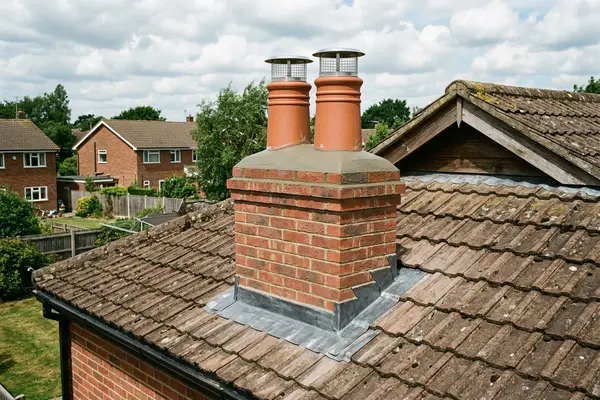Illustration of chimney repair work