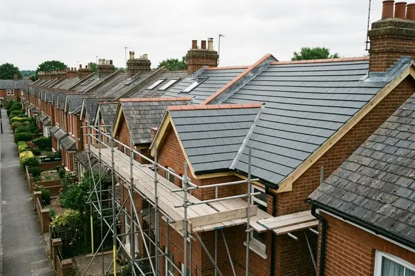 Illustration of roofing work