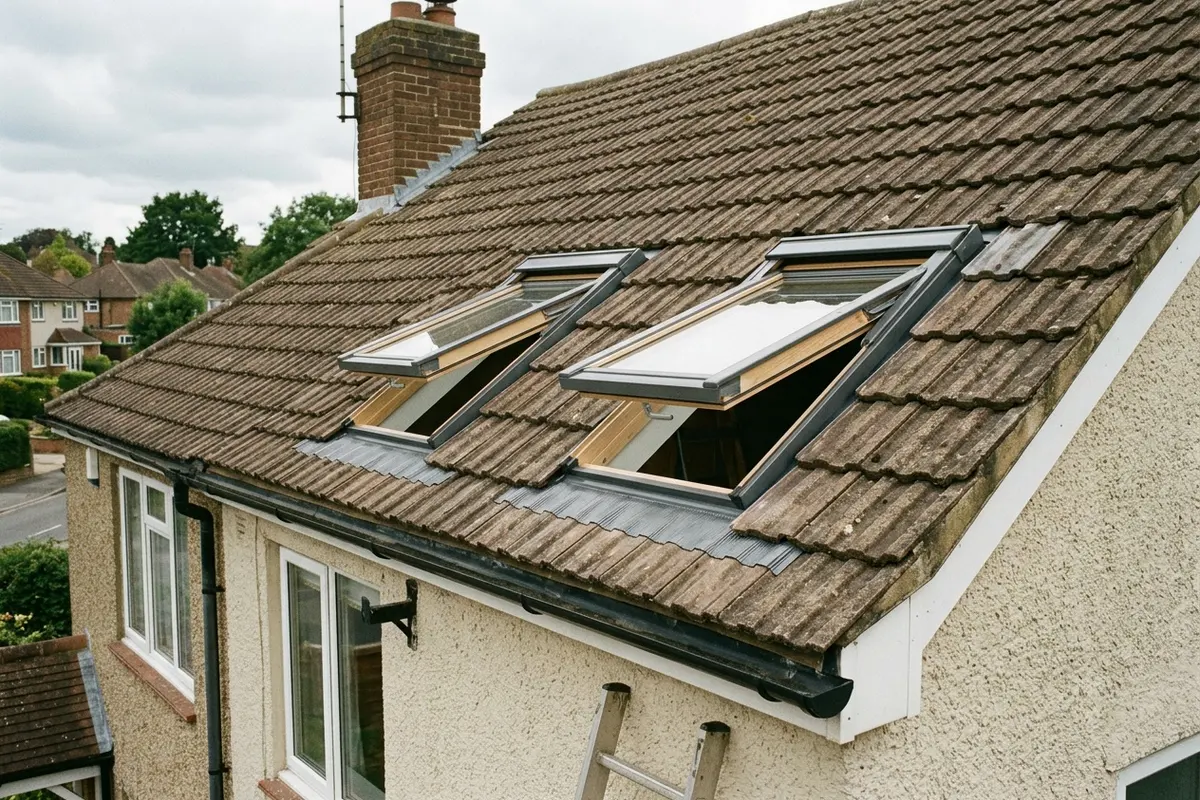 Illustration of roof windows fitted in a roof