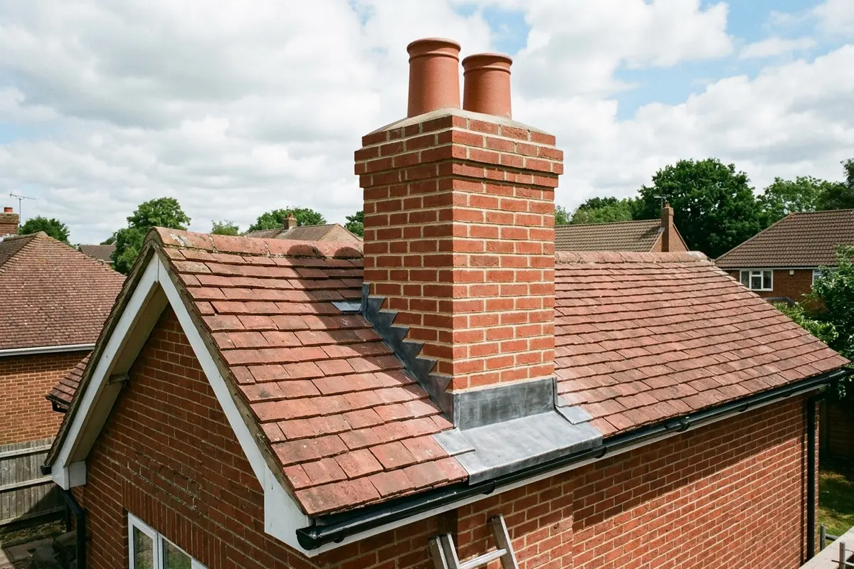 Illustration of chimney repair work