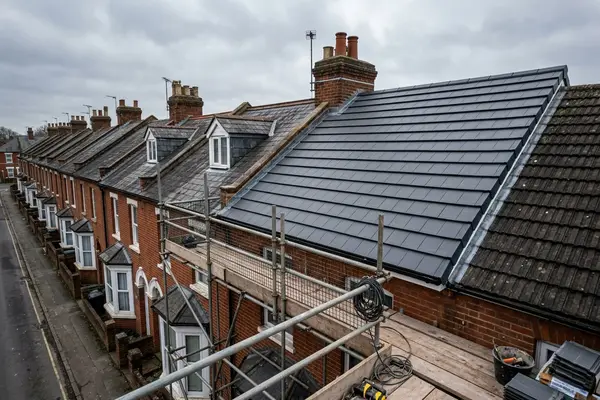 Illustration of roofing work