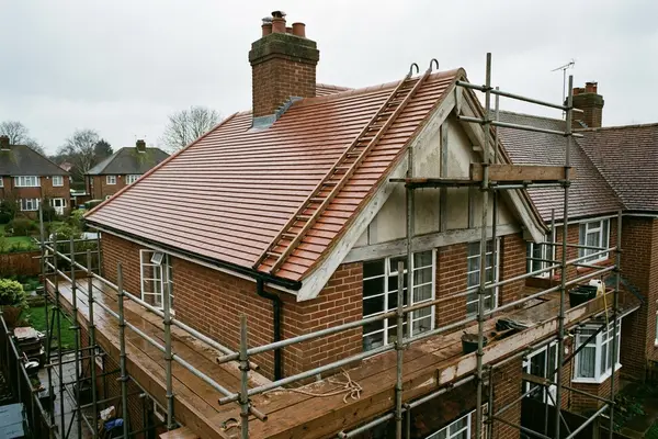 Illustration of roofing work