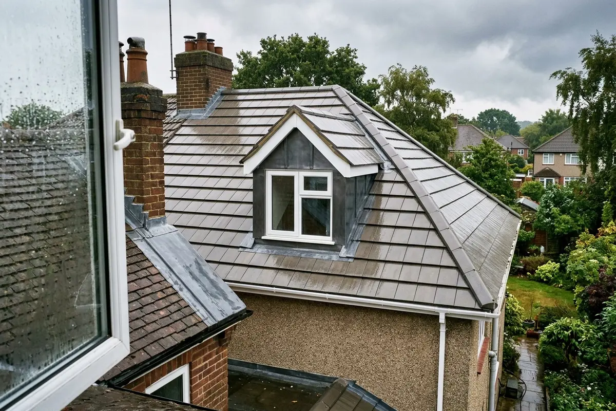 Illustration of roofing work