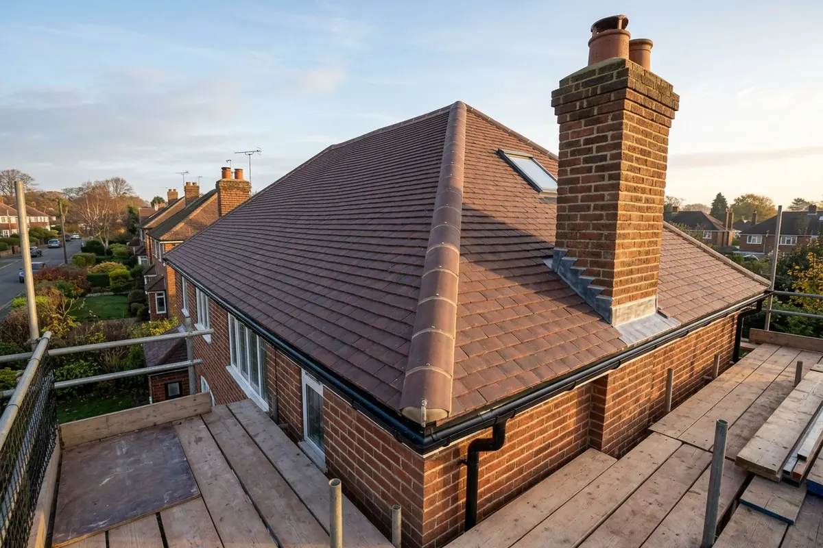 Illustration of roofing work