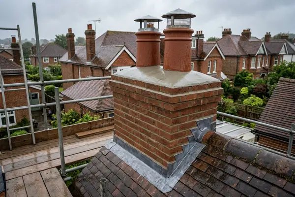 Illustration of chimney repair work