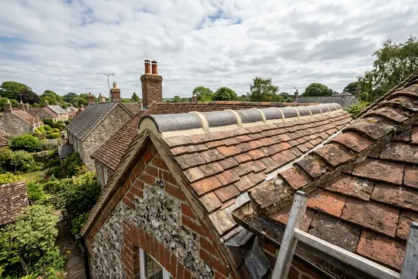 Illustration of a roof repair