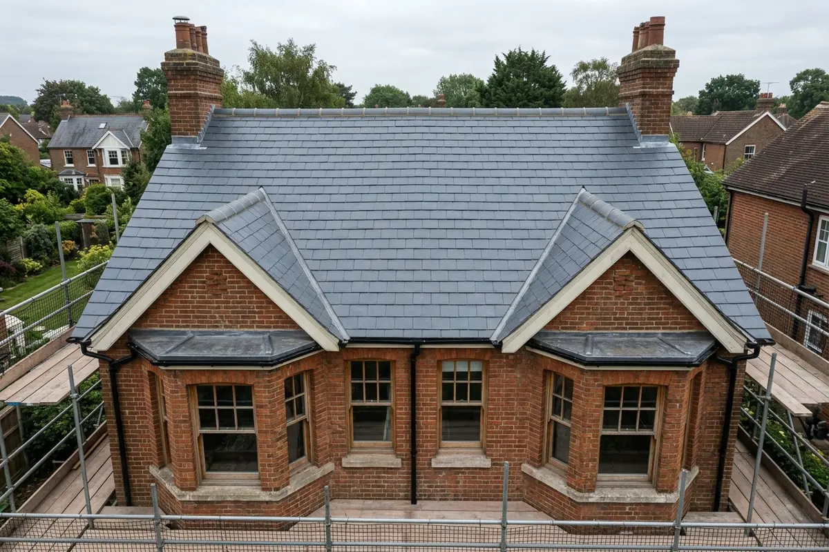 Illustration of a slate roof